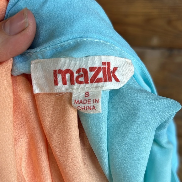 MAZIK Rainbow Gradient Hi-Low Tiered Ruffles With Tassels At Wrist Maxi Dress S - Picture 6 of 8